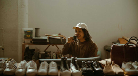 Hugo Fonce at work in his workshop