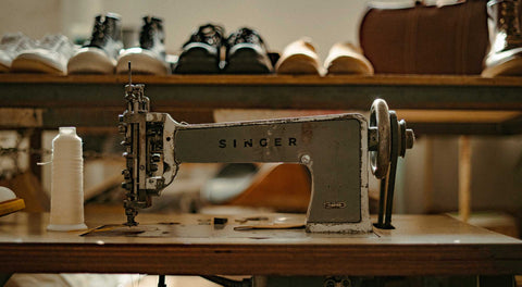 Vintage Singer sewing machine in workshop
